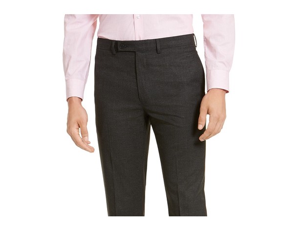 Calvin Klein Men's Slim-Fit Stretch Mini-Grid Dress Pants Navy Size 35X30