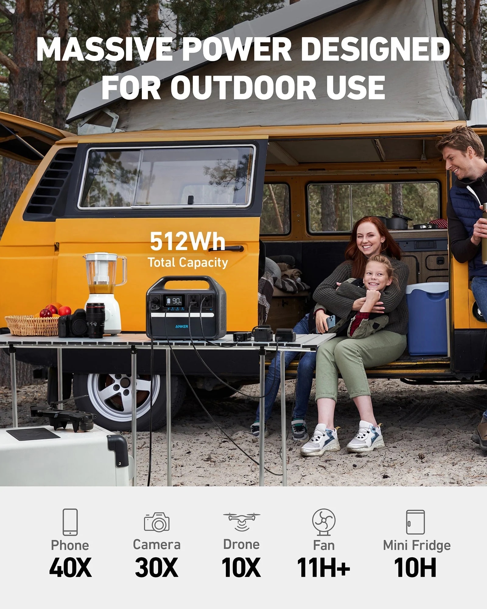 Anker 535 Solar Generator (PowerHouse 512Wh with Solar Panels 100W)