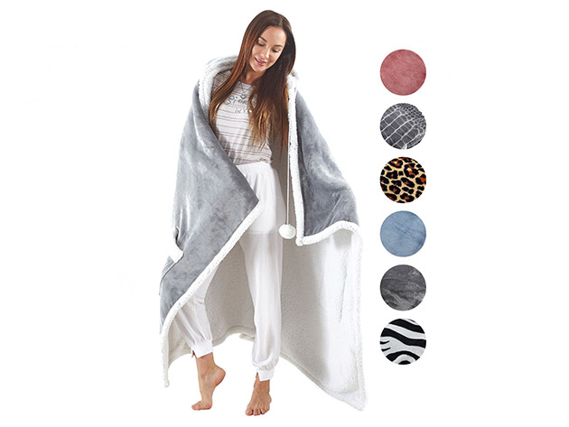 Milani Blanket with Hoodie (Light Grey)