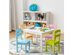 Costway 5 Piece Kids Wood Table Chair Set Activity Toddler Playroom Furniture Colorful - White, Pink, Blue, Green, Yellow