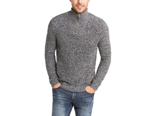 INC International Concepts Men's Quarter-Zip Sweater Gray Size 2 Extra Large