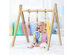 Foldable Wooden Baby Gym with 3 Wooden Baby Teething Toys Hanging Bar Natural - Natural Color