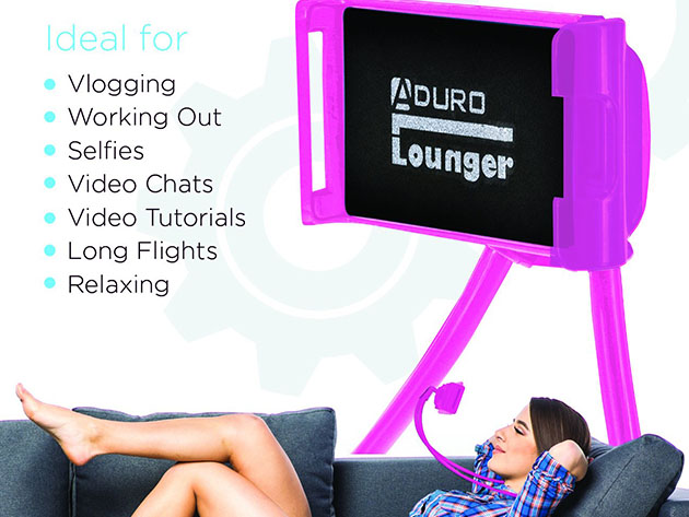 Aduro Lounger: Universal Adjustable Neck Mount Phone Holder (Pink)