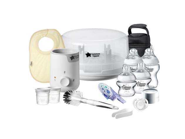 Tommee Tippee Closer to Nature Complete Newborn Feeding Gift Set, A Complete Newborn Starter Set is All You Need for Content and Easy Feeding Times, White