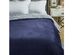 Zakary Flannel Reversible Heathered Sherpa Throw Blanket 108" x 90" / Navy