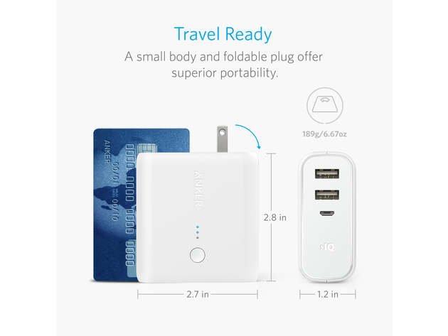 Anker PowerCore Fusion 5000mAh 2-in-1 Hybrid Charger White