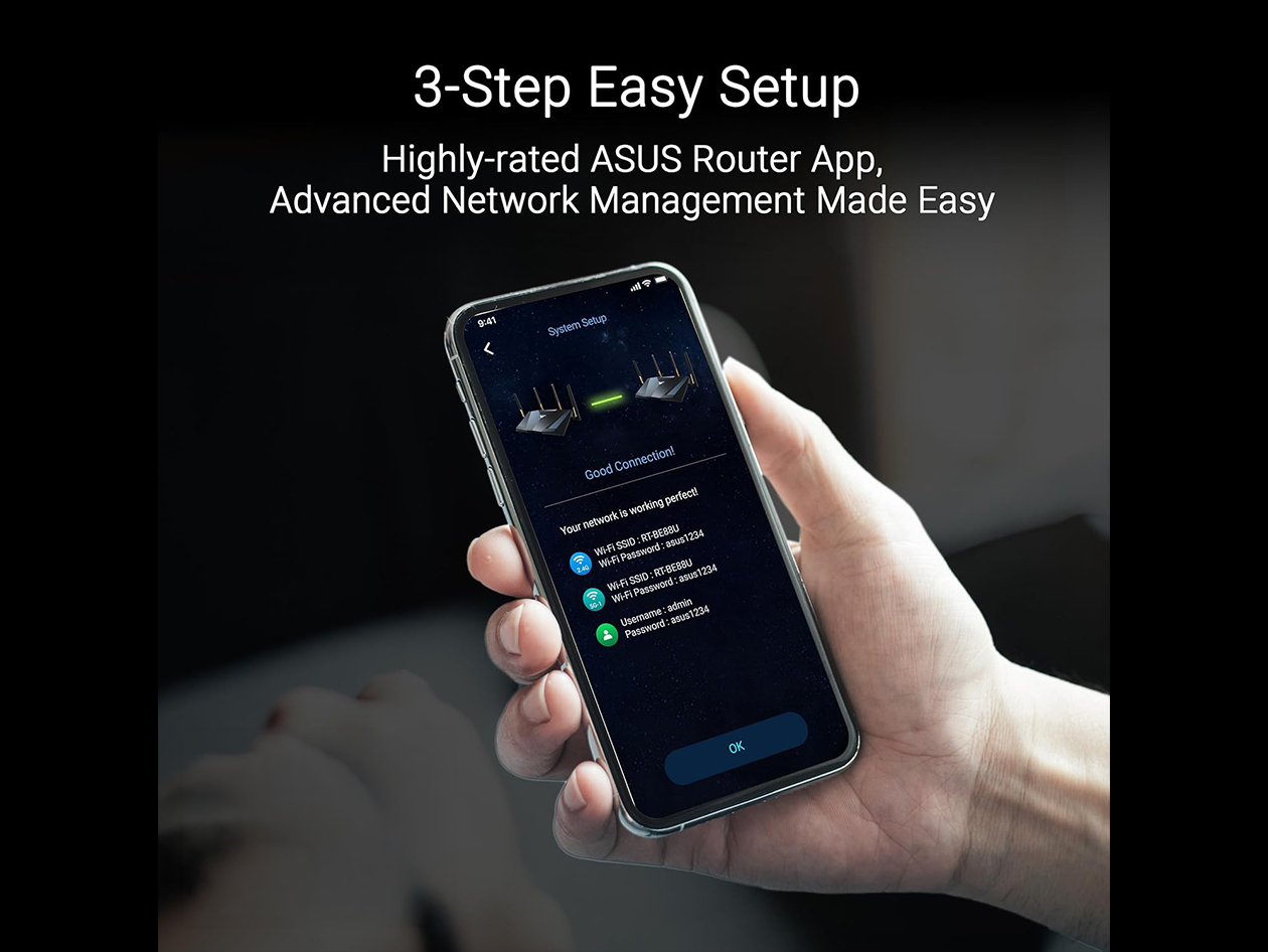 ASUS RT-BE7200 (BE88U) Dual-Band Wi-Fi 7 Router (Refurbished)