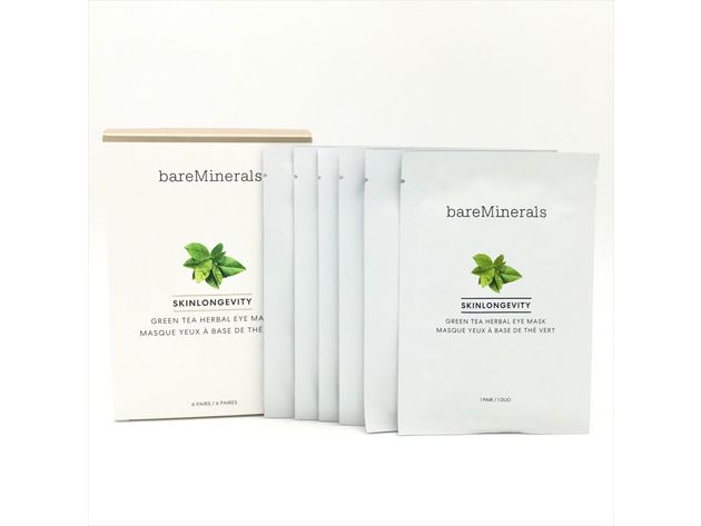 bareMinerals Skinlongevity Green Tea Herbal Eye Mask - 6 Pairs