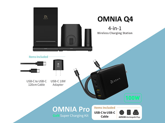 OMNIA Q4 4-in-1 Wireless Charging Station (OMNIA Pro 100/Black)