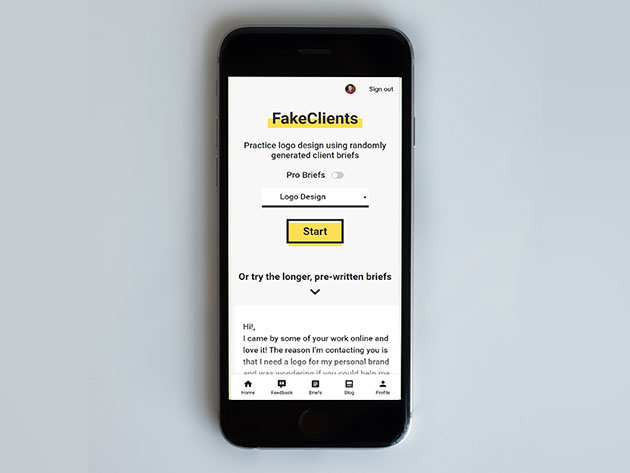 FakeClients Design Brief Generator: Lifetime Subscription