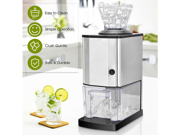 Costway Electric Stainless Steel Ice Crusher Shaver Maker Machine Professional Tabletop