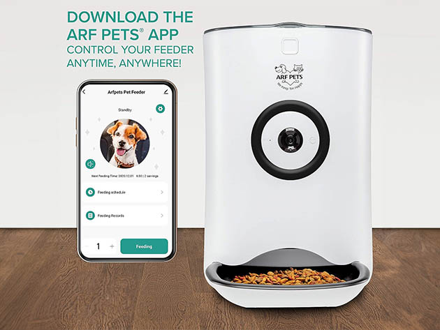 Arf Pets Smart Automated Pet Feeder with Video Camera