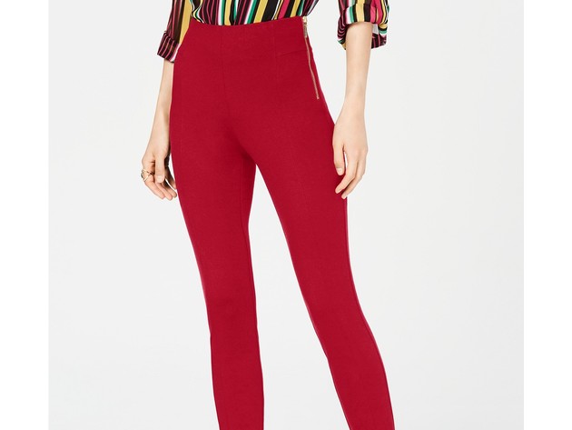 INC International Concepts Women's High-Waist Skinny Pants Red Size 2