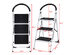 Costway 3 Step Ladder Folding Stool Heavy Duty 330Lbs Capacity Industrial Lightweight - Black & White