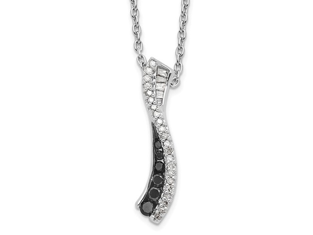 1/4 Ctw White Diamond Sterling Silver V Shape Necklace - Assorted