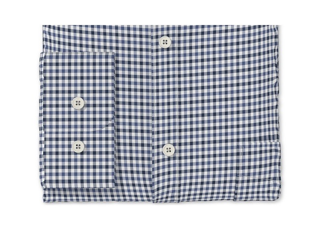 Club Room Men's Classic Fit Gingham Check Performance Dress Shirt Gray Size 16-32-33