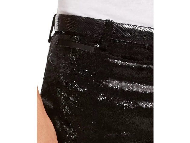 INC International Concepts Men's Slim-Fit Shiny Velvet Pants Black Size 30X30
