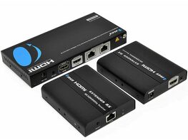 4K 1x2 HDMI Extender Splitter by OREI Multiple Over Single Cable CAT6/7 4K@60Hz 4:4:4 HDCP 2.2 with IR Remote EDID Management - Up to 100 Ft - Loop Out - Low Latency - Full Support