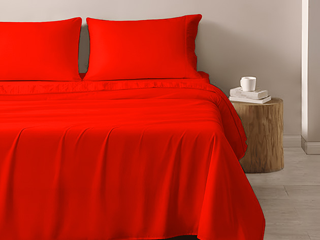 3-Piece Microfiber Sheet Set (Red/Twin)