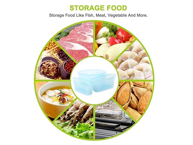 Eco-Friendly Reusable Food Storage Zip Bags (8-Pack)