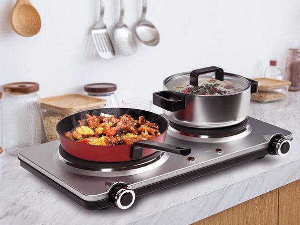 duxtop portable electric cast iron cooktop