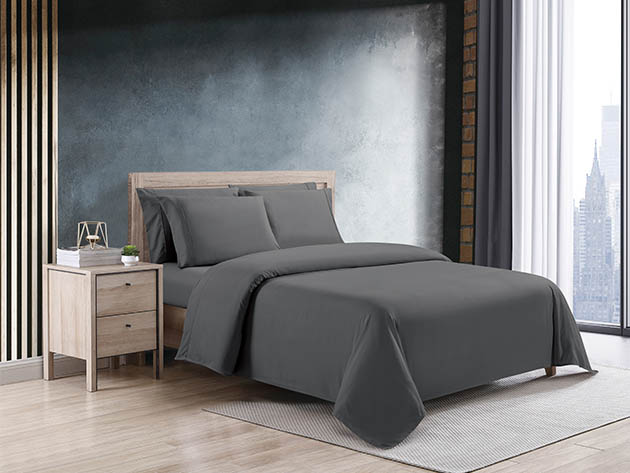 Kathy Ireland 1266FLDKGR Full Size Cool Max Ultra Soft Sheet Set, Dark Gray - 6 Piece