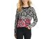 DKNY Women's Colorblock Python-Print Sweater Gray Size Extra Small