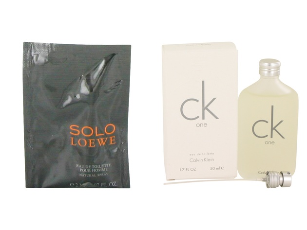 Gift set  Solo Loewe by Loewe Vial (sample) .07 oz And a bottle of CK ONE Eau De Toilette Pour/Spray (Unisex) 1.7 oz
