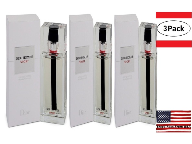 3 Pack Dior Homme Sport by Christian Dior Eau De Toilette Spray 2.5 oz for Men