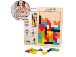 Fun & Educational Wooden Tetris Puzzle Toy For Toddlers & Preschoolers