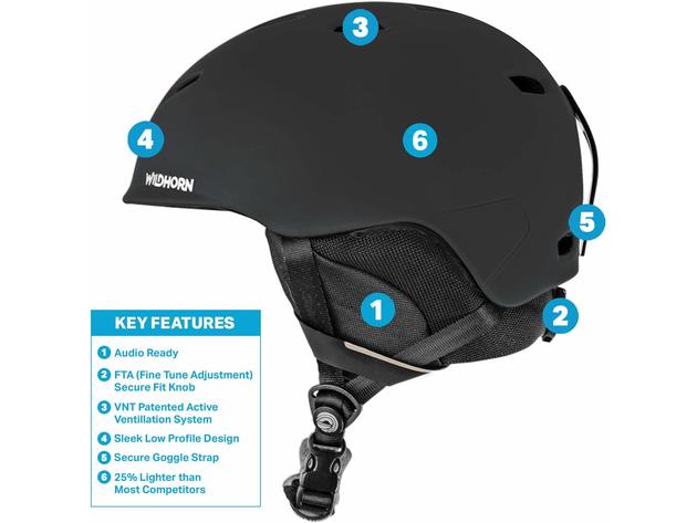 Wildhorn Drift Snowboard & Ski Helmet w/Active Ventilation,Large- Stealth (Refurbished, Open Retail Box)