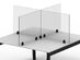 Offex Acrylic Sneeze Guard Desk Divider Tabletop & Cubicle Mount (Clamp-On/Clear)