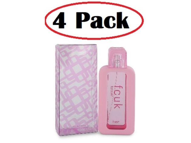4 Pack of FCUK Forever by French Connection Eau De Toilette Spray 3.4 oz