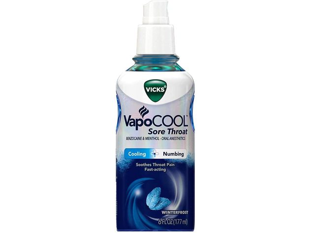 Vicks VapoCOOL Sore Throat Spray, Winterfrost, Intense Cooling and Powerful Numbing to Vaporize Your Sore Throat Pain, 6 Oz