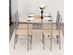 Costway 5 Piece Dining Set Table And 4 Chairs Glass Top Kitchen Breakfast Furniture 