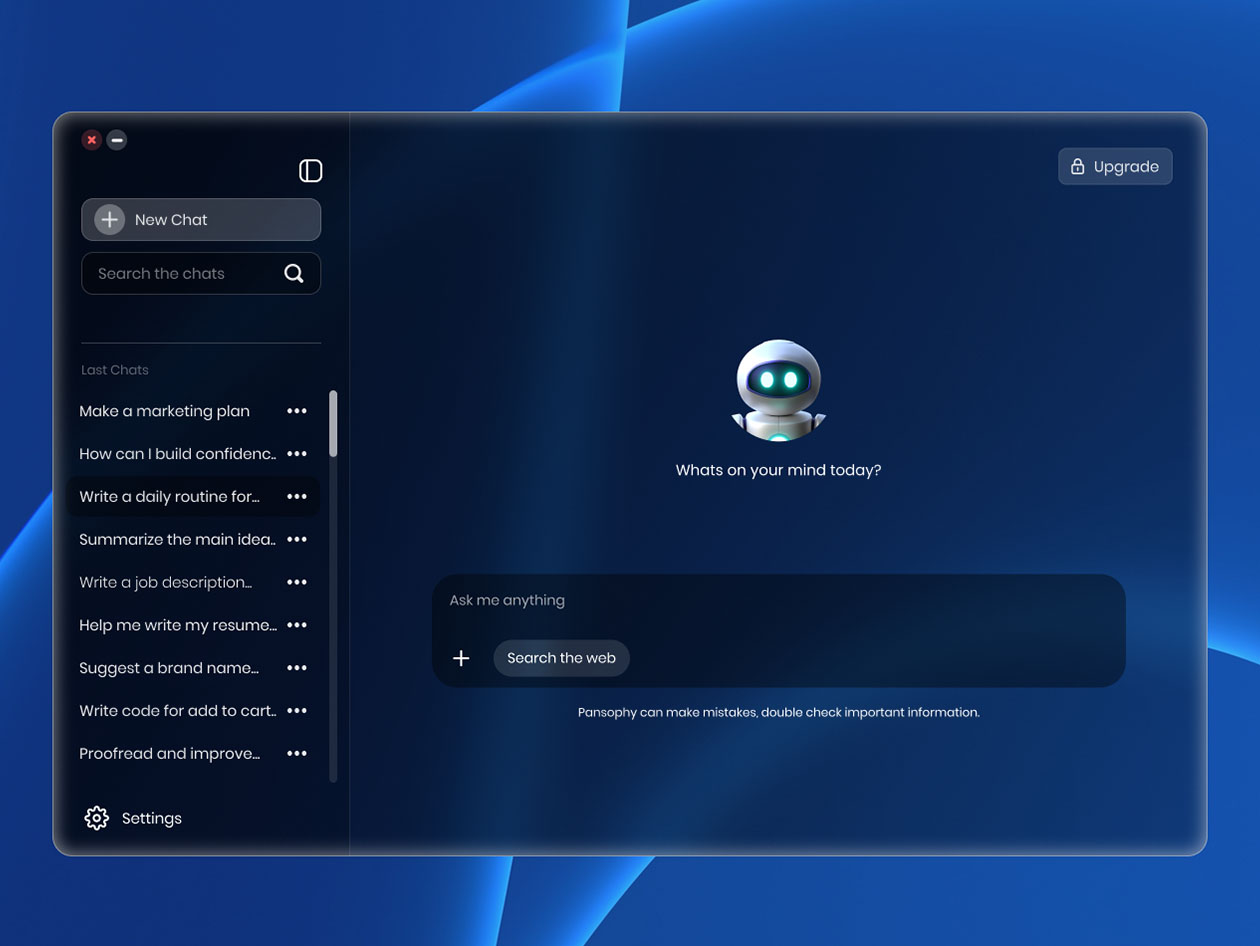Pansophy Private Personal AI Desktop Assistant: Base License (One-Time Purchase)