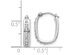 Accent Diamond Squared Hoop Earrings in 14K White Gold (2/3 Inch)
