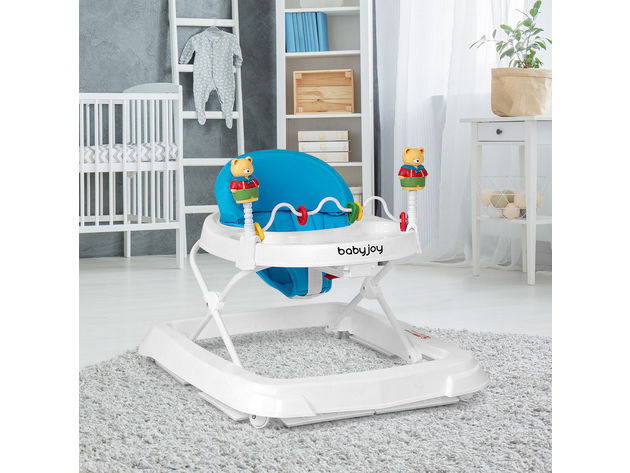Baby Walker Adjustable Height Removable Toy Wheels Folding Portable 3 Colors