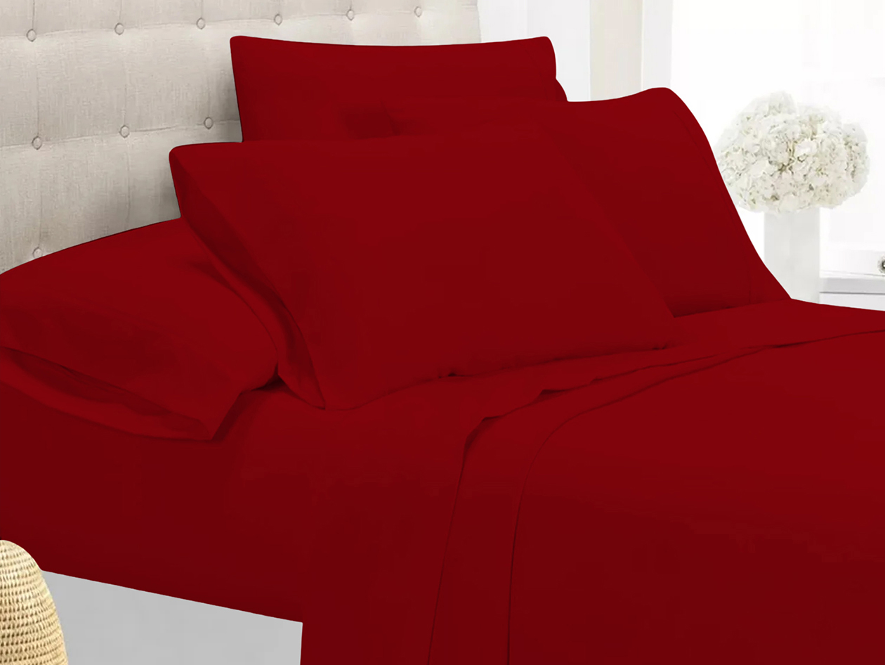 Super-Soft 1800 Series Bamboo Blend 6-Piece Sheet Set (Burgundy/Queen)