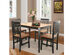 Costway 5 Pcs Mid Century Modern Black 29.5'' Dining Table Set 4 Chairs W/Wood Legs Kitchen Furniture - As Picture Shows