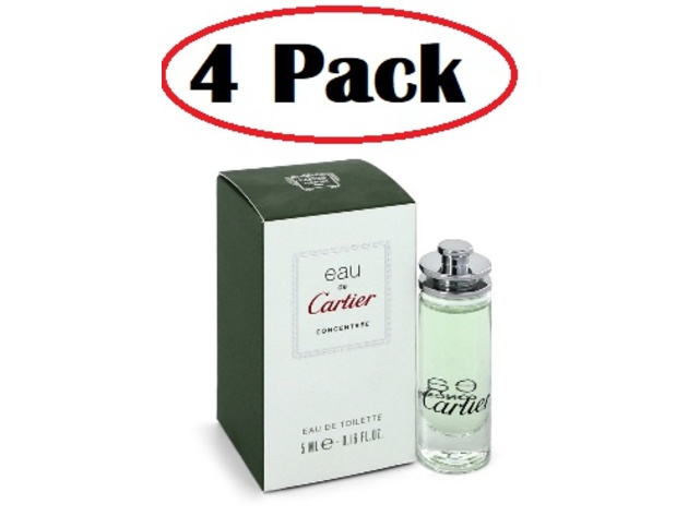 4 Pack of EAU DE CARTIER by Cartier Mini Concentree EDT  .16 oz