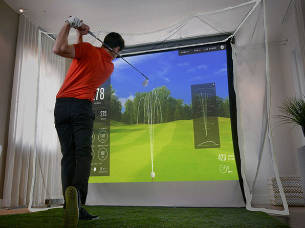 HomeCourse® Indoor Golf Simulator Enclosure, on sale for $ 1,519.20 when you use coupon code CMSAVE20 at checkout