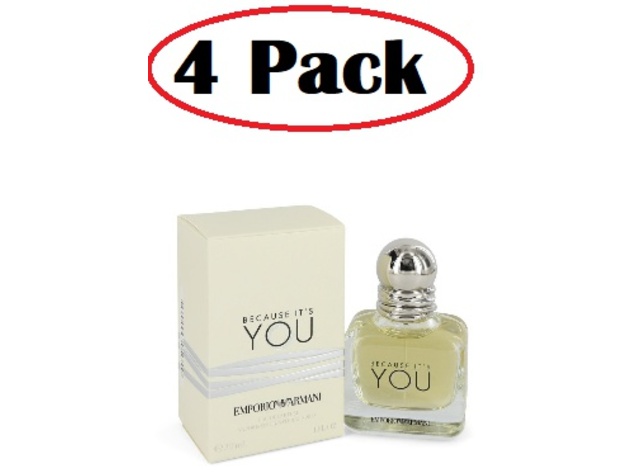 4 Pack of Because It's You by Giorgio Armani Eau De Parfum Spray 1 oz
