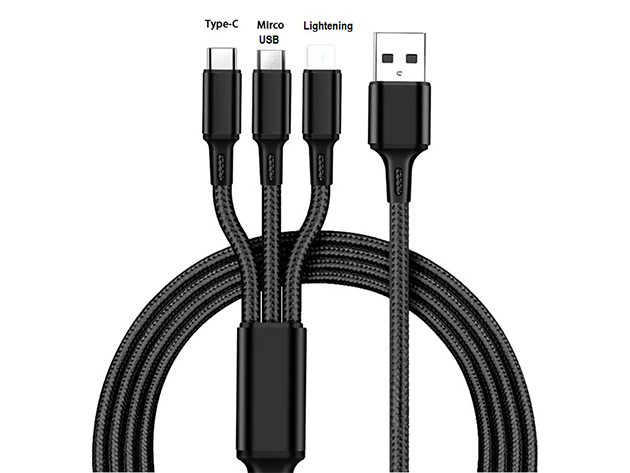 3-in-1 USB Charging Cable (4-Pack)