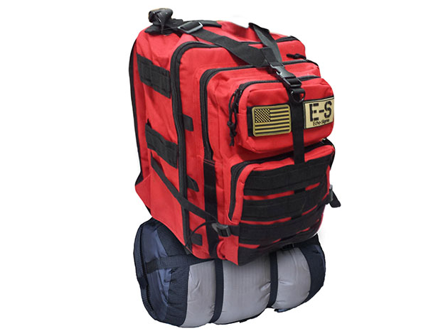 Bug Out Bag Complete Emergency Kit with KN95 Mask (Red)