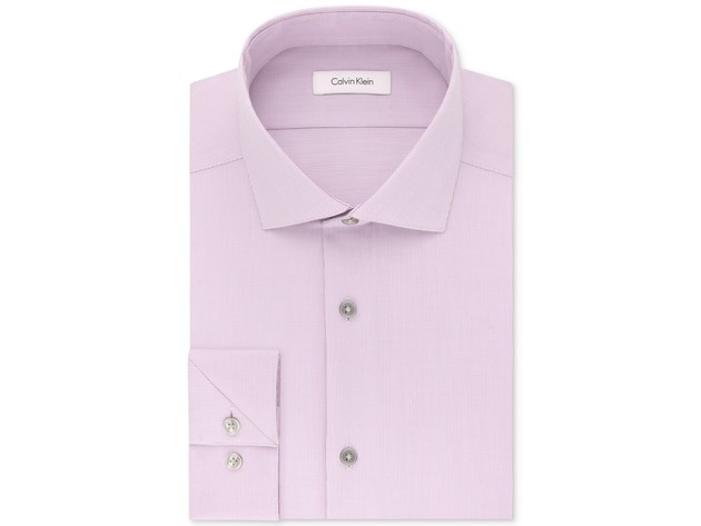 Calvin Klein Men's Steel Slim-Fit Non-Iron Stretch Performance Unsolid Dress  Shirt Pink Size 34-35 | StackSocial