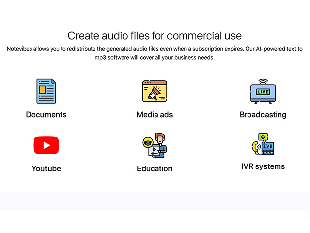 Notevibes Text to Speech Personal Pack: Lifetime Subscription