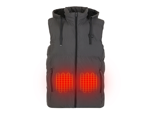 Helios Paffuto Heated Unisex Vest with Power Bank (Gray/XL)