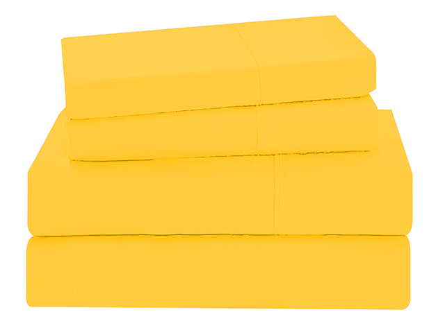 4-Piece Microfiber Sheet Set (Yellow/Full)