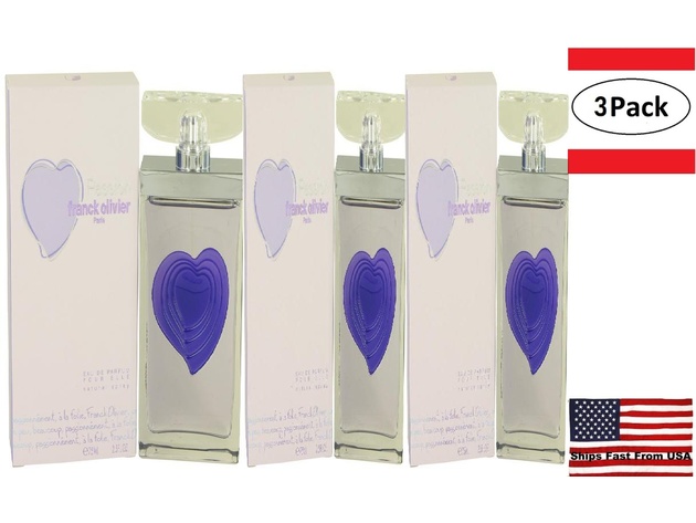 3 Pack Passion Franck Olivier by Franck Olivier Eau De Parfum Spray 2.5 oz for Women